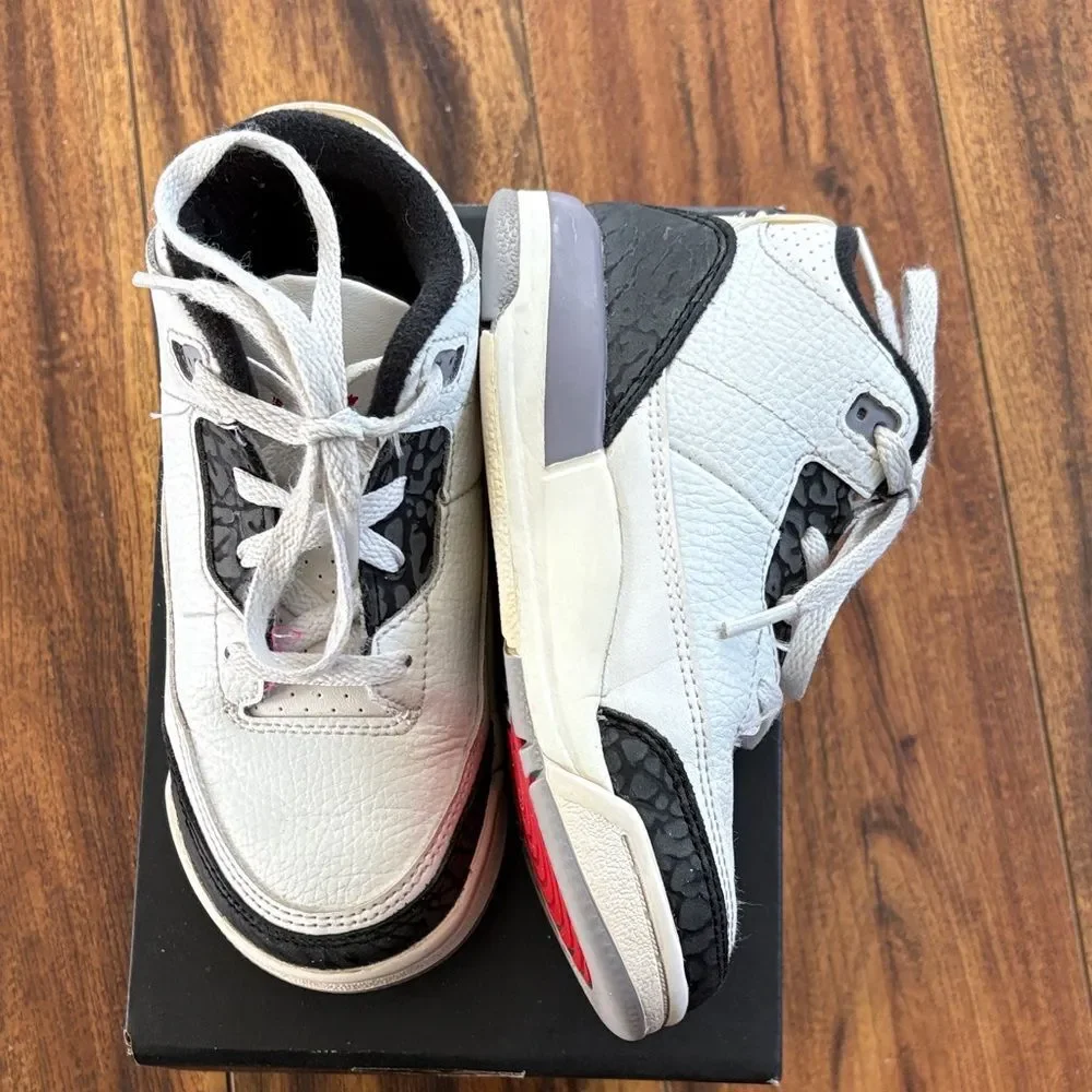 Jordan Kids White Black Elephant Print Sneaker